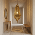 Moroccan Lantern – Floral Geometric Brass Lamp