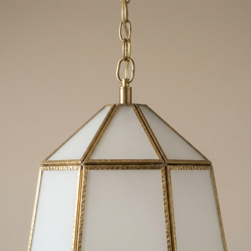 Handmade Moroccan Brass Lamp with Milky Glass - Home Decor (pl-2020)
