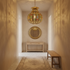 Filigree Brass Moroccan Pendant Light Entryway