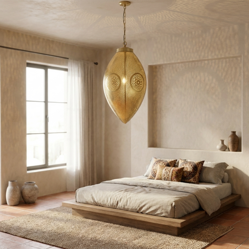 Moroccan Chandelier – Brass Dome Statement Light