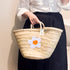 Ultimate White Daisy Straw Basket Bag – Summer Holiday Must-Have!