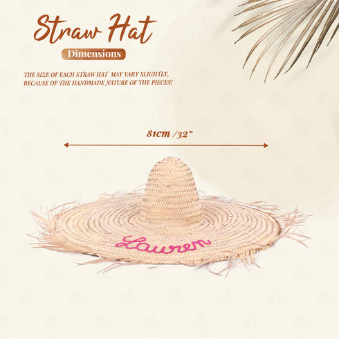 Straw Large Beach Hat - Moroccan Handmade Summer Hat