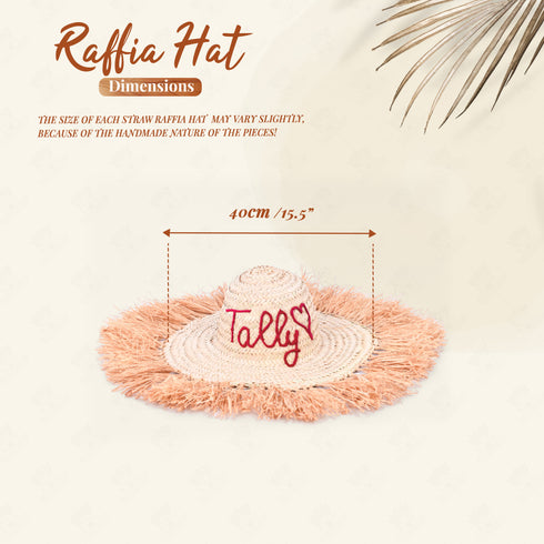 Straw Fringed Raffia Hat - Beach hat