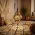Authentic Handmade Moroccan Lamp – Oxidized Brass Teardrop Pendant with Warm Bedroom Mood Lighting Design