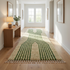 Beni Ourain Rug – Green Plush Striped Wool Rug