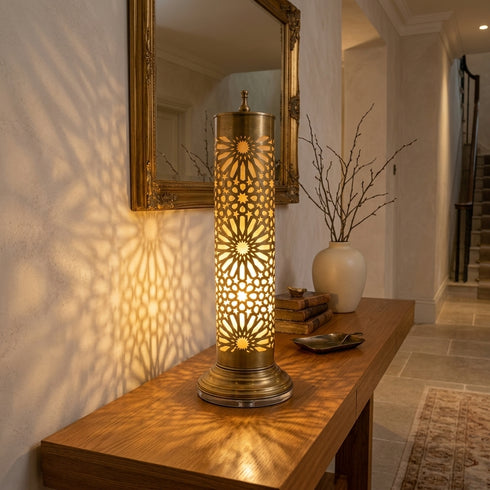 Filigree Brass Moroccan Lamp