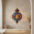 Authentic Handmade Moroccan Lamp – Solid Brass Mosaic Globe Pendant Light for Cozy Boho Bedroom Decor
