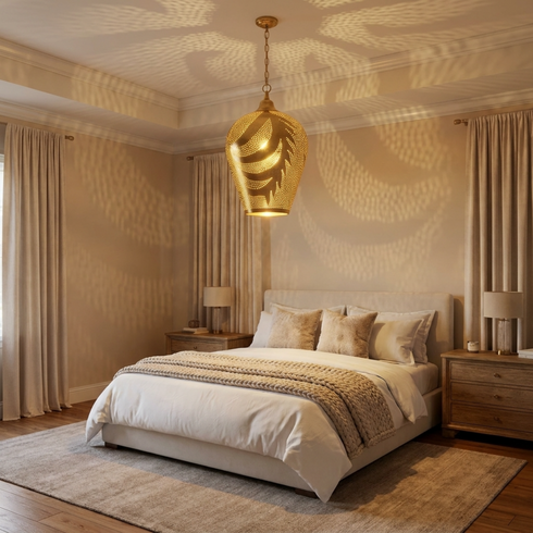 Brass Pendant Light – Moroccan Pierced Openwork
