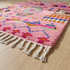 Moroccan Berber Rug – Pink Shaggy Geometric Wool Area Rug