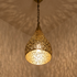 Authentic Handmade Moroccan Lamp – Oxidized Brass Teardrop Pendant Light with Intricate Filigree Shadows