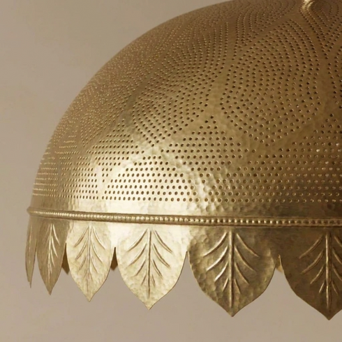 Handmade Moroccan Pendant Light – Brass Globe Dome