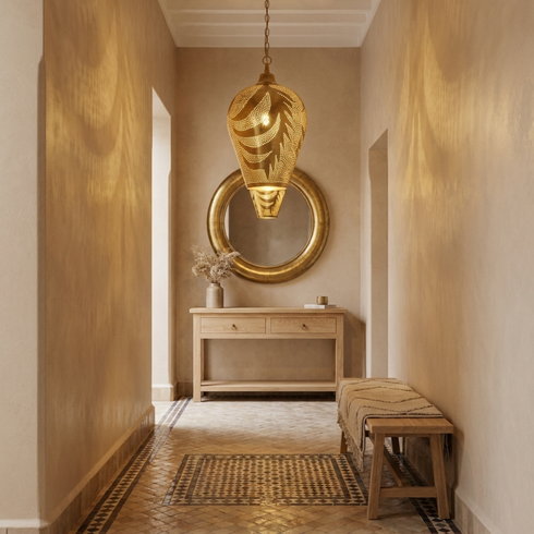 Brass Pendant Light – Moroccan Pierced Openwork