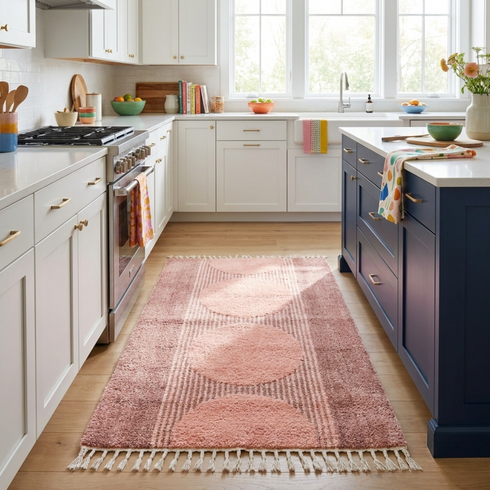 Modern Moroccan Kilim Rug - Flatweave Natural Wool - Geometric Abstract Boho Decor