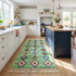 Handmade Azilal Moroccan Rug – Vibrant Shaggy Wool Rug with Sage Green Tribal Diamond Design