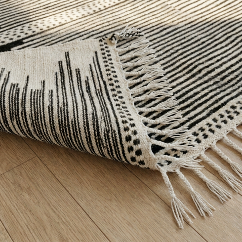 Moroccan Berber Rug – Gray Plush Geometric Wool Area Rug