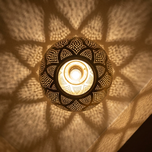 Brass Pendant Light – Moroccan Star Openwork