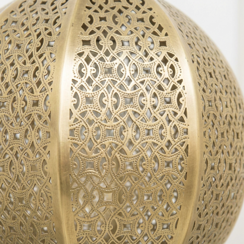 Authentic Handmade Moroccan Hanging Lamp – Gold Brass Teardrop Pendant Light for Boho Kitchen Island Decor