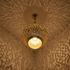 Authentic Moroccan Teardrop Pendant Lamp – Hand-Hammered Brass Hanging Light with Shadow Casting Mood Lighting Design