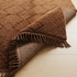 Brown Moroccan Berber Rug - High Pile Natural Wool - Modern Plush Living Room Decor