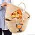 Summer Pizza Party Basket embroidered slice of pizza design, perfect accessory for foodies and sun-lovers!