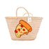 Summer Pizza Party Basket embroidered slice of pizza design, perfect accessory for foodies and sun-lovers!