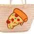 Summer Pizza Party Basket embroidered slice of pizza design, perfect accessory for foodies and sun-lovers!