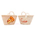 Summer Pizza Party Basket embroidered slice of pizza design, perfect accessory for foodies and sun-lovers!