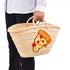 Summer Pizza Party Basket embroidered slice of pizza design, perfect accessory for foodies and sun-lovers!