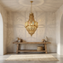 Filigree Moroccan Chandelier – Brass Openwork Lamp Living Room