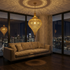 Moroccan Pendant Light – Teardrop Brass Shadow-Casting Lamp Openwork