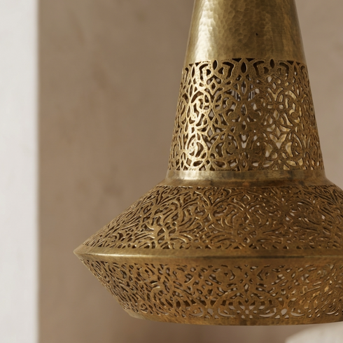 Brass Chandelier – Moroccan Teardrop Floral