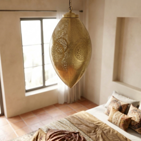 Moroccan Chandelier – Brass Dome Statement Light