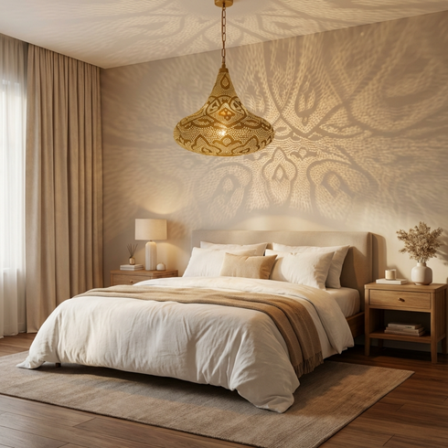 Boho Bedroom Mood Lighting - Filigree Teardrop Design