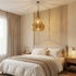 Authentic Moroccan Teardrop Hanging Lamp – Gold Brass Pendant Light with Artistic Shadow Casting Pattern