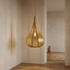 Authentic Moroccan Teardrop Hanging Lamp – Gold Brass Pendant Light with Artistic Shadow Casting Pattern
