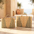 Green Stripe Moroccan Wicker Tote – Handwoven Wicker Summer Bag | Beach, Vacation & Bridesmaids Gift Basket