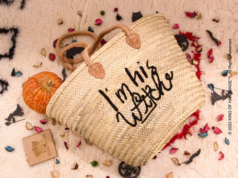 Halloween Personalized Basket - Big Straw Bag