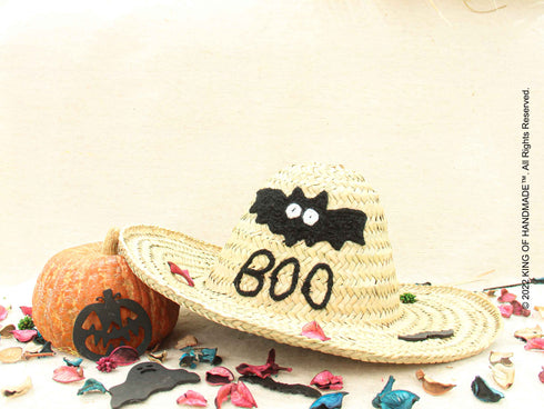 Customizable Handmade Halloween Straw Hat