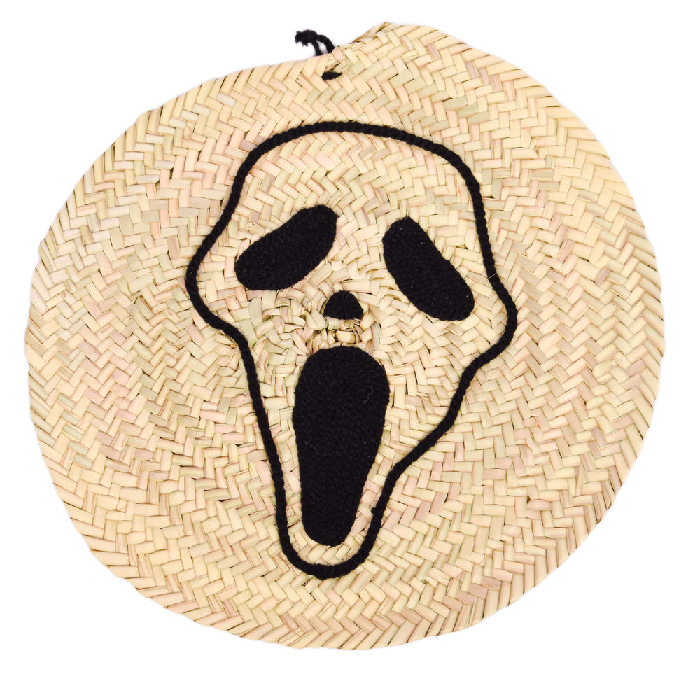 Scary Ghost Halloween Straw Wall Hanging