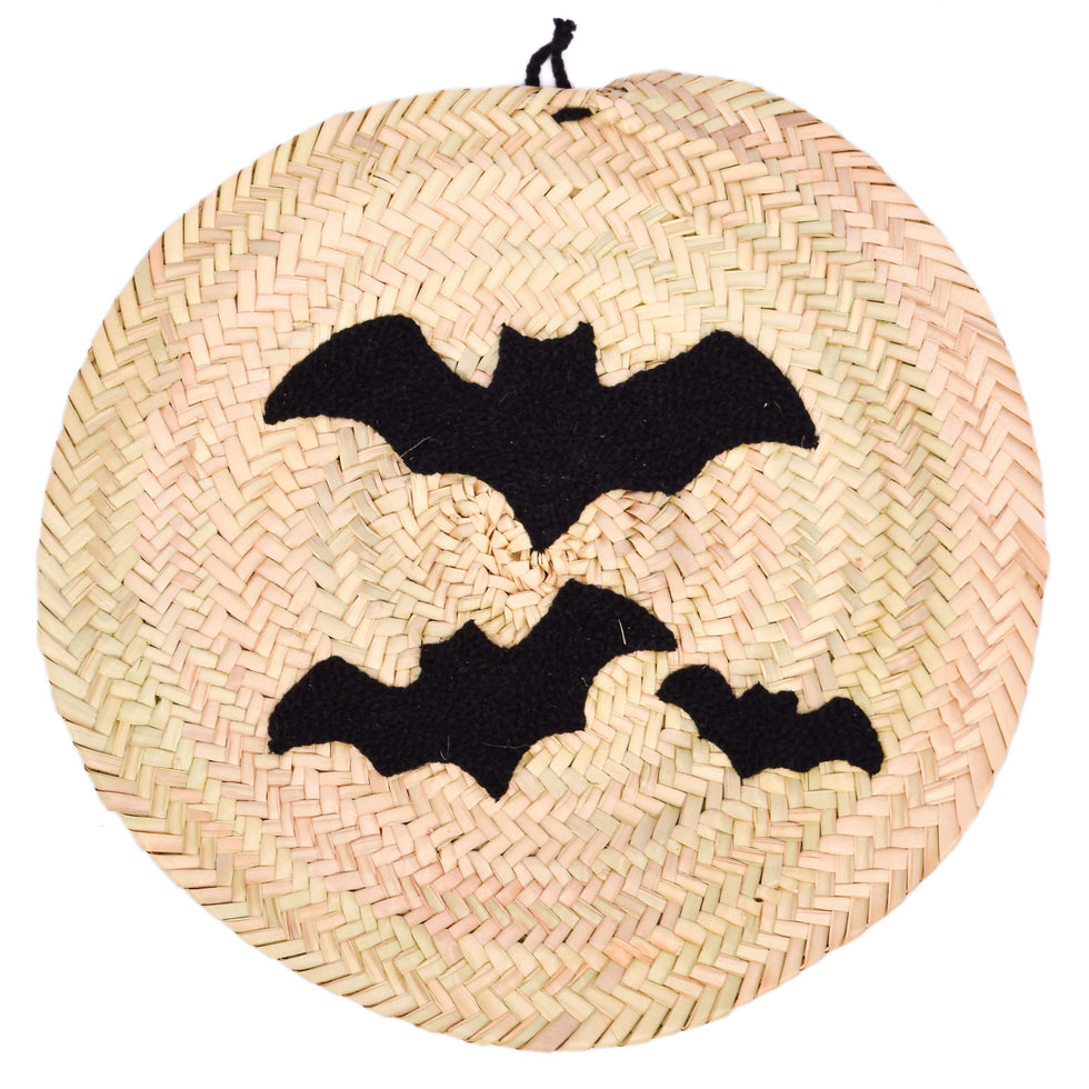 Bat Halloween Straw Wall Hanging