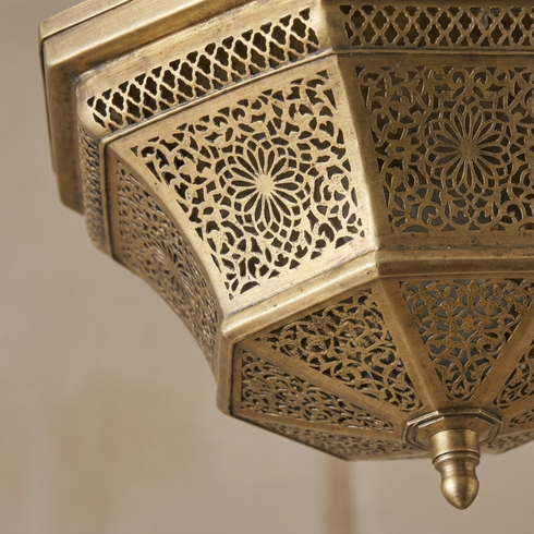 Brass Chandelier – Moroccan Filigree Openwork Handmade
