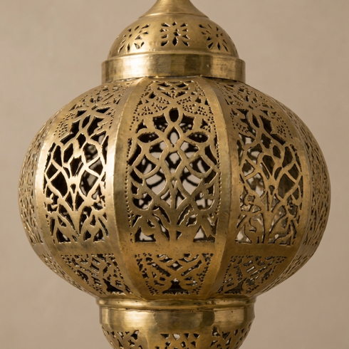 Filigree Brass Moroccan Lantern