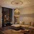 Handmade Moroccan Lamp Gold Brass Living Room Statement