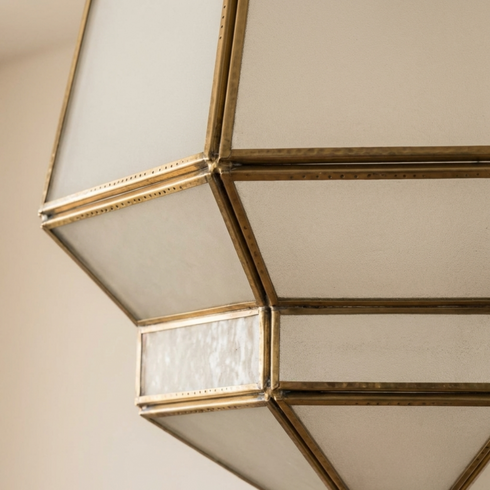 Handmade Moroccan Brass Lamp with Milky Glass - Home Decor (pl-2020)