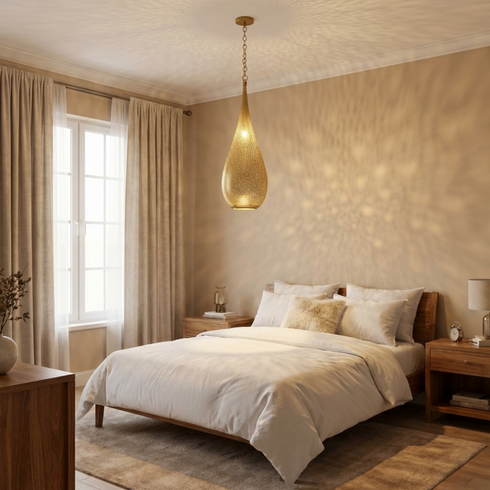 Handcrafted Moroccan Style Brass Pendant Light - Home Decor (pl-2015)