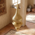Authentic Teardrop Moroccan Hanging Lamp – Gold Brass Pendant Light with Intricate Filigree Shadow Casting for Living Room Decor