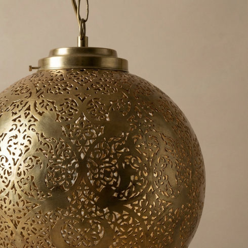 Moroccan Brass Ceiling Light – Vintage Handmade Lamp (pl-2029)