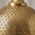 Authentic Handmade Moroccan Lamp – Gold Brass Pendant Light with Intricate Perforated Geometric Design for Living Room Decor