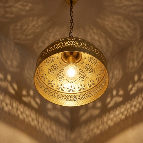 Handmade Brass Dome Pendant Lamp - Kitchen Island Lighting (pl-2011)