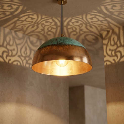 Moroccan Pendant Light – Brass Filigree Openwork Kitchen